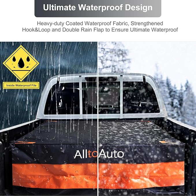 Truck Bed Cargo Bag, 26 Cubic Feet (51''x40''x22''), 100% Waterproof Heavy Duty PVC, Fits Any Truck Size, Simple and Convenient for Installation