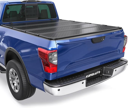 Aluminum Quad Hard Truck Bed Tonneau Cover Compatible for 2016-2024 Nissan Titan | Fleetside - 5.6 FT Bed On Top 67 inch
