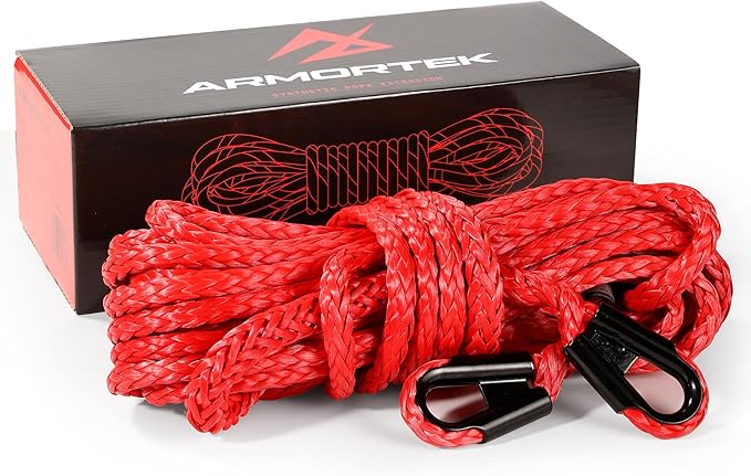 Synthetic Winch Extension Rope Heavy Duty Tow Rope, 3/8" x 50' Winch Cable, 10300KG Load – Ultimate Kit, for Car, Truck