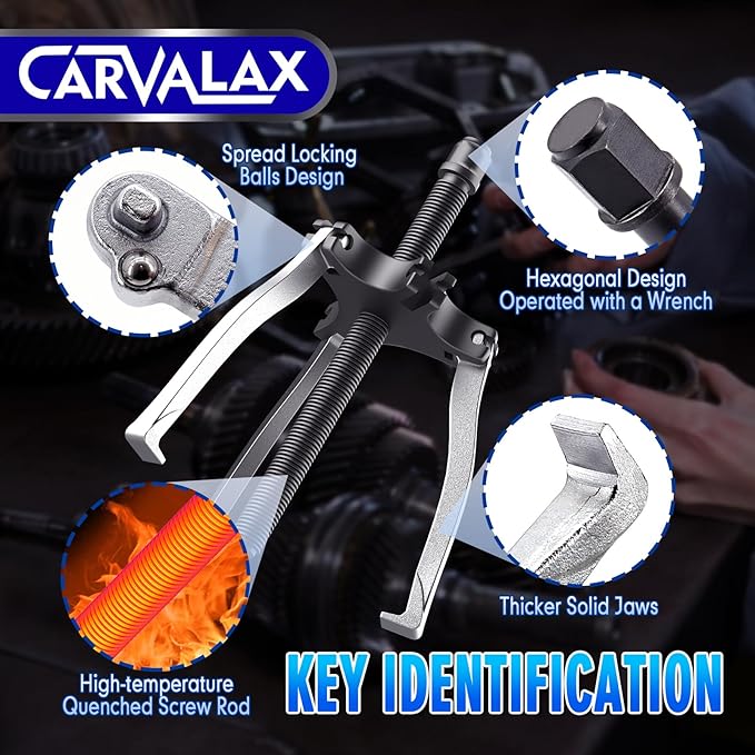 Gear Puller 7 Ton, Heavy Duty CR-V Steel 2 & 3 Reversible Jaw Bearing/Pulley Puller – Professional Automotive & Industrial Tool for Mechanics, DIYers