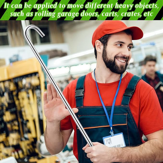 Zonon 2 Pack 31" 5th Wheel Pin Puller Solid Steel Chrome Plated Fifth Wheel Pin Puller Heavy Duty Portable Type Lifting Hooks for Pulling Storm Drain Manhole Covers, J Hook