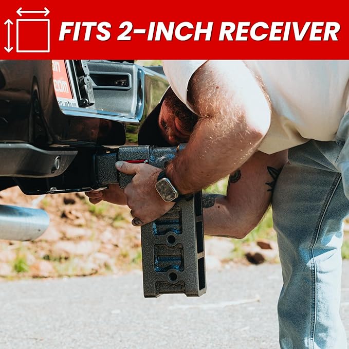 GEN-Y Hitch Adjustable Trailer Hitch for 2-Inch Receiver - 7.5" Drop, 16000 lbs Towing, 2000 lbs Tongue Weight, Includes Dual Ball-Mount Attachment (2 5/16" & 2"), Pintle Lock, 2 Stainless Steel Pins
