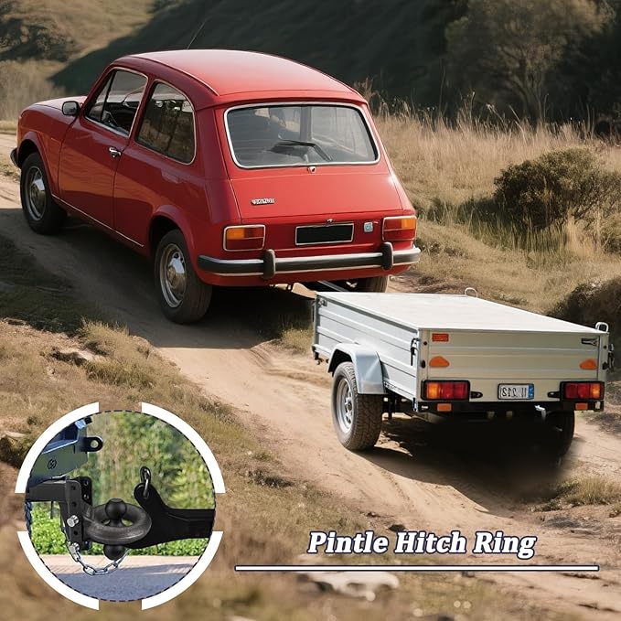 Pintle Hitch Lunette Ring, Forged Steel Pintle Hitch with Lunette, Tow Eye - Trailers and Towing Accessories