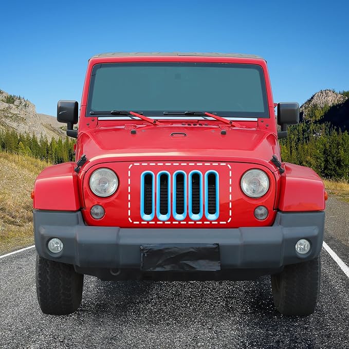 JK Grill Inserts Front Grille Mesh no Mesh Cover Guard for Jeep Wrangler JK 2007-2017 Clip-on Grille Accessories