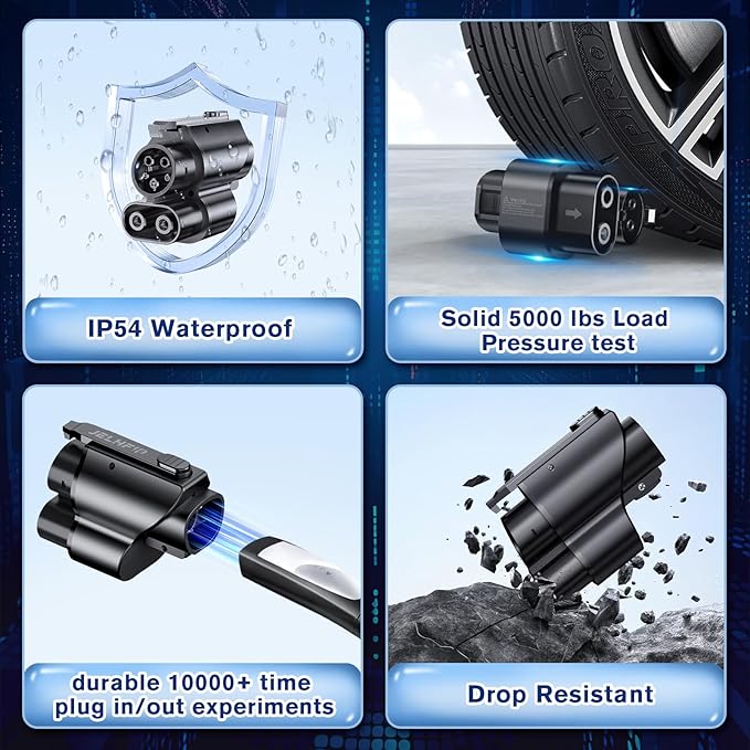 Tesla to CCS Adapter NACS DC Adapter Max 250KW 500A 1000V Fast Charge Electric Vehicle NACS to CCS Charging Adapter Fit for All Ford,Rivians,Polestar EVs