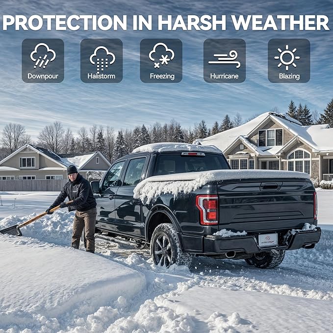 YITAMOTOR FRP Hard Tri-fold Truck Bed Tonneau Cover Fits for Chevy Colorado/GMC Canyon 2015-2022 6.2 ft Bed