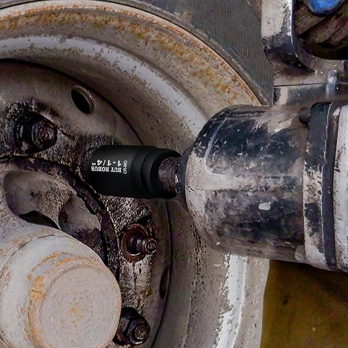 3/4 inch Drive Impact Socket Set, 14 Piece Heavy Duty CR-MO Deep and Jumbo Sockets 6 Point Design, SAE 3/4" to 1-9/16", for Large Vehicle and Apparatus Maintenance