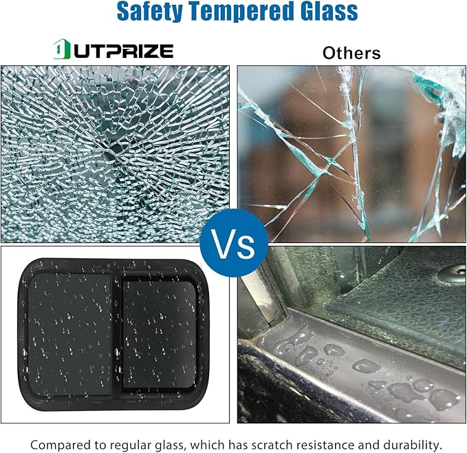 2 Pack Horizontal RV Windows, 24" W x 20" H Tinted Sliding RV Window with Net Screen and Trim Ring, Suitable for 15/16" or 1-3/8" and Slightly Thicker Up to 1/16" Walls, DOT Approved