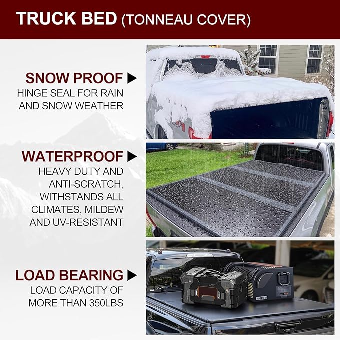 Kikito Professional FRP Hard Tri-Fold Truck Bed Tonneau Cover for 2020-2025 Silverado/Sierra 2500HD 3500HD New Body Style 6.9ft (82.2in) Bed w/o Multi-Flex Tailgate
