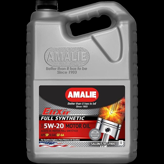 AMALIE Elixir Full Synthetic 5W-20 Motor Oil (160-75747-36) 1 Gallon Bottle, Pack of 4 | Made in USA