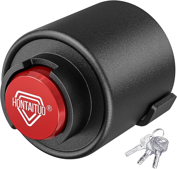 2" Heavy Duty Trailer Lock - Ball Coupler and Safety Chains Anti-Theft, Solid Steel Trailer Tongue Lock for RV, Boat, Camper, Cargo Trailers