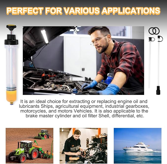 500CC Fluid Extractor Pump Automotive, Oil Pump Extractor, Upgrade Fluid Pump Automotive, Brake Fluid Extractor and Oil Syringe, Oil Suction Pump Extractor for Changing Oil