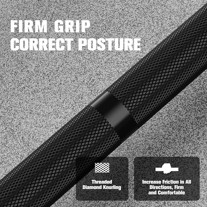RITFIT 7FT Olympic Barbell for Strength and Weightlifting Training - 2 Inch Olympic Bar for Squat, Deadlift, Bench Press, Curl, Overhead Press - 500lbs/1000lbs/1500lbs Capacity