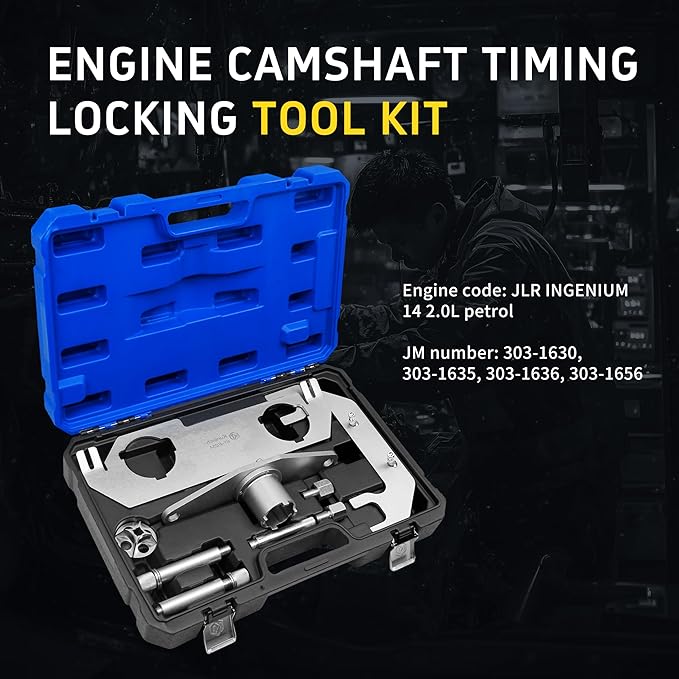 Engine Camshaft Timing Locking Tool kit Compatible with Land Rover Discovery Sport Evoque 2.0T Jaguar F pace XE XF Petrol Engine, JLR-303-1636 JLR-303-1635 JLR-303-1630 JLR-303-1656