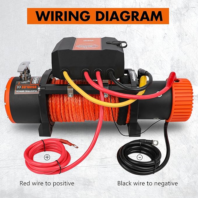 ZESUPER 9500 lb Electric Winch,12 Volt Winch with Wireless Handheld Remotes and Wired Switch,Hawse Fairlead,Hook,Synthetic Rope Waterproof IP68 Winch for Jeeps,SUV,Trailer Truck