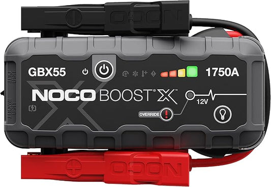 NOCO Boost X GBX55: 1750A UltraSafe Jump Starter – 12V Lithium Battery Booster Pack, Portable Jump Box, Power Bank & Jumper Cables - for 7.5L Gas and 5.0L Diesel Engines