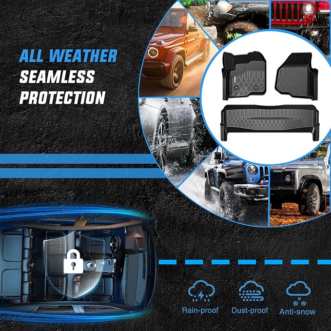 Nilight TPE Floor Mats for Ford F250 F350 F450 SuperCrew Crew Cab 2012 2013 2014 2015 2016 All Weather Custom Fit Heavy Duty Floor Liners