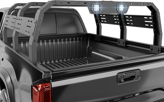 19.2-22.3" Hight Bed Racks Truck Cargo Carrier with 2 LED Lights Compatible with Tacoma/Ram 1500/ Tundra/Silverado/Sierra/ F150/ Titan/Canyon/Ranger/Frontier/JT/Colorado Extended Cab