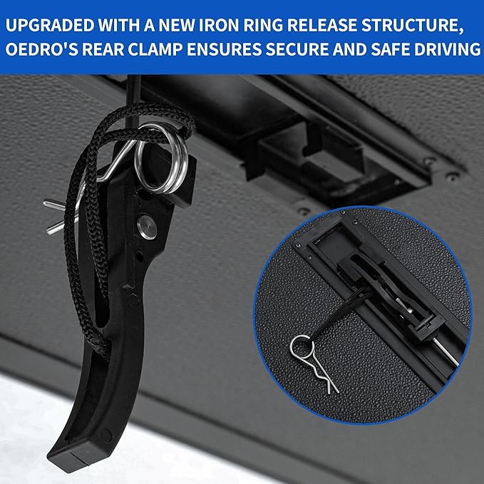 OEDRO FRP Hard Tri-fold Tonneau Cover Fold Truck Bed Covers Fits for Ford F-150 F150 2004-2014 with 6.5 Feet Bed