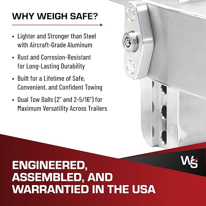 Weigh Safe Adjustable Trailer Hitch Ball Mount, 4" Adjustable Drop Hitch for 2" Receiver w/ 4 pc Keyed Alike Lock Set, Heavy Duty Aluminum Trailer Tow Hitch w/Chrome Plated Tow Balls, 12,500 lbs GTW