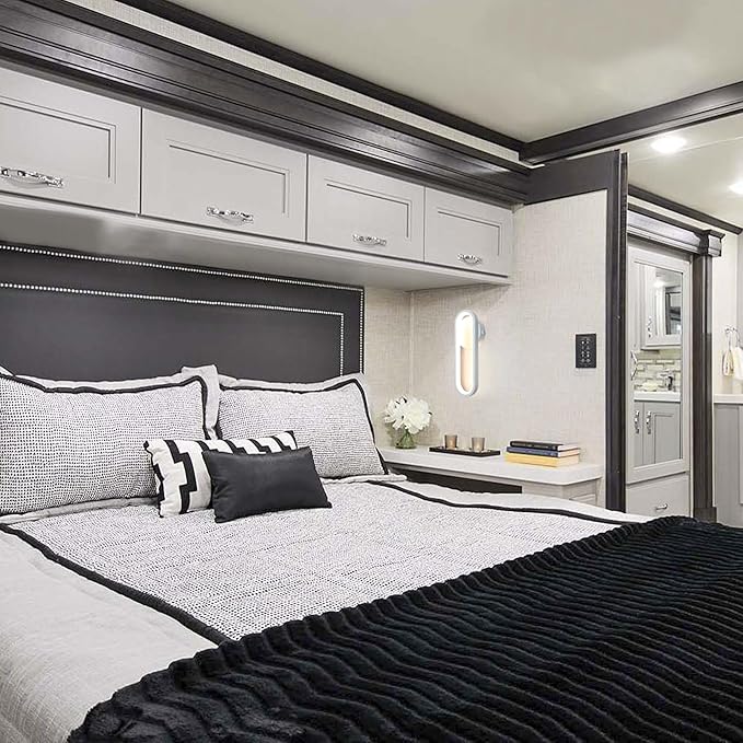 2Pack 12V LED RV Sconce Wall Vanity Reading Light - Dimmable RV Interior Light Fixture with Silicon Lens for Motorhome, Camper, Trailer, Boat - Energy Efficient Decorative Lighting with Switch