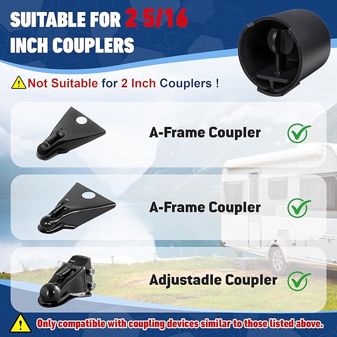 2025 Upgraded Trailer Hitch Locks Fits 2-5/16 Inch Coupler, Heavy Duty Trailer Lock, Anti-Theft Trailer Coupler Lock for RV, Boat, Pickup (Blue)