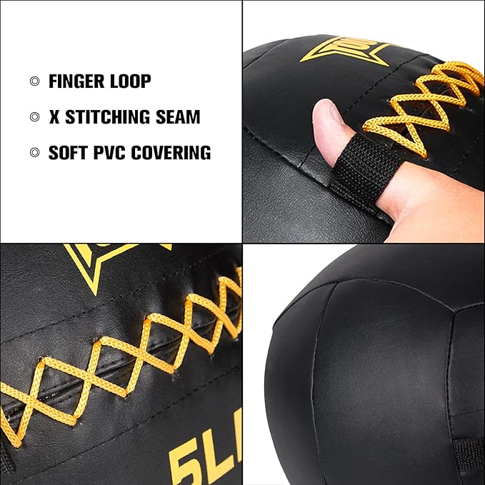 Soft Wall Ball - Medicine Ball Set for Cardio Fitness Exercise - Weighted Med Ball for Strength and Conditioning Exercises, Cross Training Lunge, and Partner Toss