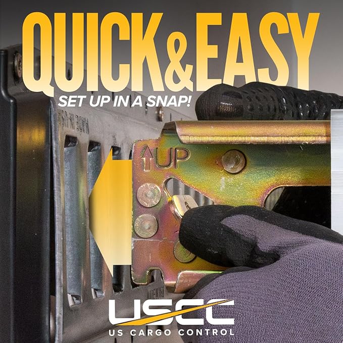 US Cargo Control E Track Load Bars 93"-103" (4-Pack), 3,000 LBS Working Load Limit, Adjustable Aluminum Load Bars for Semi Trailers & Box Trucks, Shoring Beam or Decking Beam with Side Flat Latch