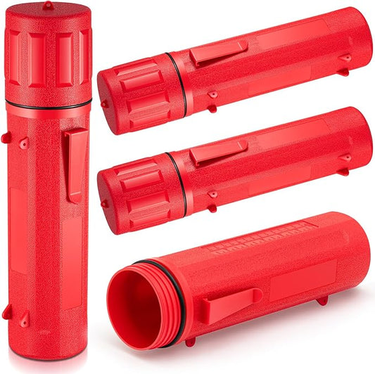 Zonon 4 Pcs Electrode Rod Storage Tube 14 Inch Airproof and Waterproof Welding Rod Holder for Canister(Red)