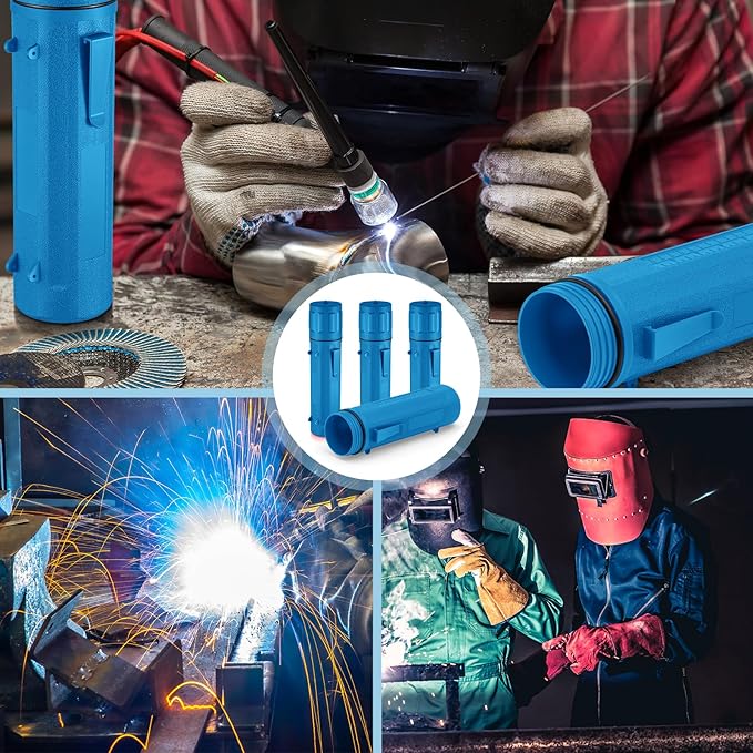 Zonon 4 Pcs Electrode Rod Storage Tube 14 Inch Airproof and Waterproof Welding Rod Holder for Canister(Blue)