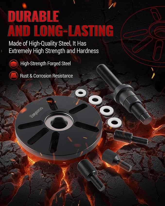 Harmonic Balancer Puller and Installer Tool Set, Works as Flywheel Puller, Steering Wheel Puller, and Crankshaft Pulley Puller