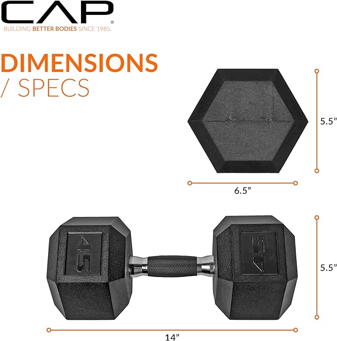CAP Barbell Coated Dumbbell Weight | Multiple Options Pairs & Sets
