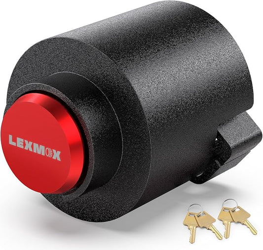 Trailer Hitch Lock 2 5/16" Heavy Duty Trailer Lock Fits Ball Hitch Coupler Tongue & Safety Chains Anti Theft Secure Design for RV, Dump Trailer, Boat, Cargo, Camper, Truck