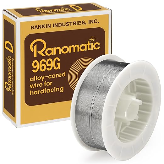 Rankin Ranomatic 969G Hardfacing Wire, General Purpose Welding Wire, Extreme Abrasion Resistance, Alloy-Cored Wire, Welding Equipment, 0.045" x 25 lb Spool