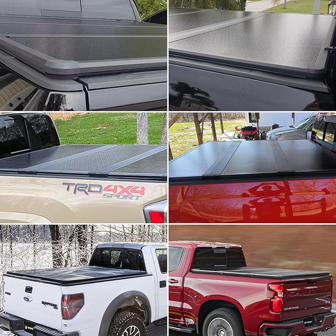 Kikito Professional FRP Hard Tri-Fold Truck Bed Tonneau Cover for 2020-2025 Silverado/Sierra 2500HD 3500HD New Body Style 6.9ft (82.2in) Bed w/o Multi-Flex Tailgate