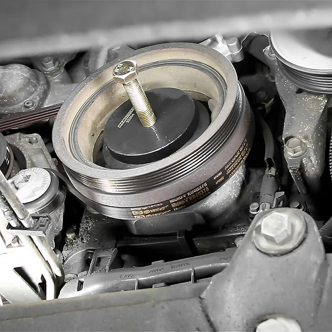 OEMTOOLS 25264 GM Harmonic Balancer Puller, LS Crank Pulley Puller, Remove LS Balancer Without Tapped Holes, No Radiator Removal Necessary, For use with GM, Chrysler, Jeep, Dodge