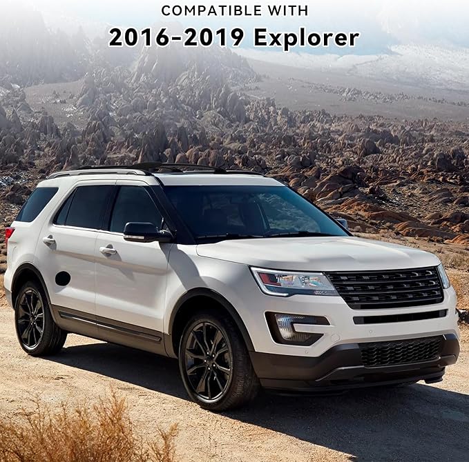 FLYCLE 220lbs Roof Rack Crossbars Fit for 2016-2019 Explorer with Anti-Theft Lcok, Aluminum Heavy Duty Cross Bars Rooftop Luggage Kayaks Bicycles Snowboard Canoe Carrier Cargo Bag