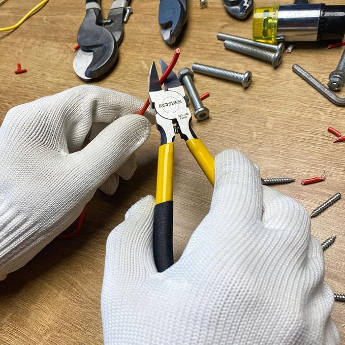 BOOSDEN 6.5" Wire Cutters, 2 Pack, Precision Side Cutter, Spring Loaded Cutting Pliers, Dikes for Artificial Flowers & Crafting