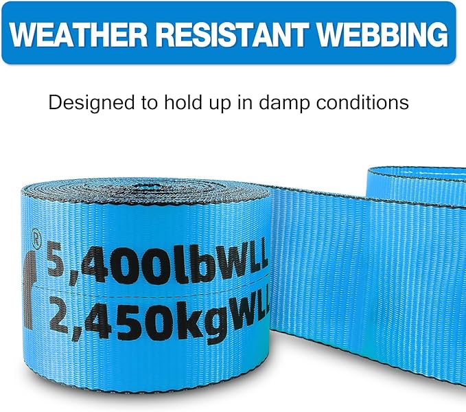 4" x30' Winch Straps with Flat Hook Flatbed Tie Downs Truck Straps 5,400 lbs Load Capacity Cargo Control for Flatbeds, Trucks, Trailers, Farms, Rescues, Tree Saver, Yellow(4 Pack)