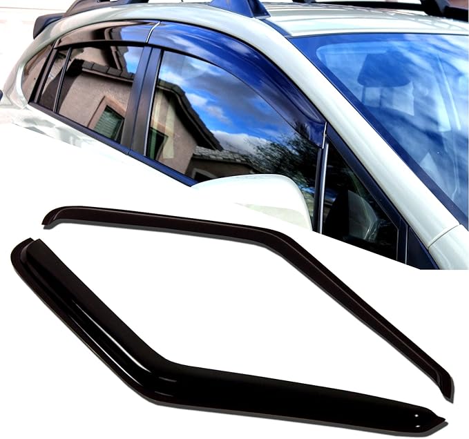 TuningPros WD-252 Tinted Smoke Out-Channel Window Visor Deflector Rain Guard 4-pc Set