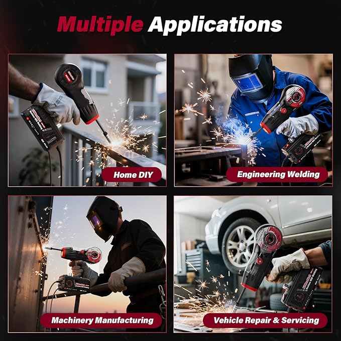 Portable MIG Welder Machine 110V: 120A Handheld Electric Welding Gun with IGBT Inverter - Flux Core Welding Machine - Hand Held Gasless Wire Feed Welding Equipment with 1 lb 0.030" Flux Core Wire