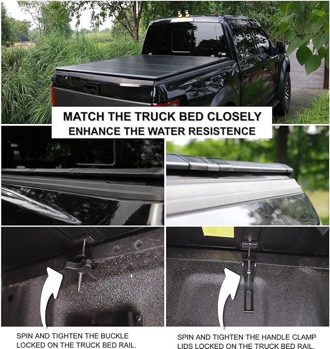 Mamoru 8'2" Truck Bed Cover Fit for 2015-2026 Chevy Silverado GMC Sierra 1500 2500 HD 3500 HD FRP Tonneau Cover| Fleetside