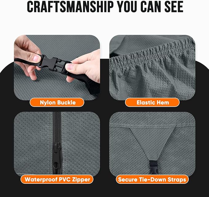 KING BIRD RV Cover, Heavy Duty 5-Layer Snow Protection, Fits 30-33ft Travel Trailers Campers, with Adhesive Repair Patches,Windproof Straps&Tire Covers