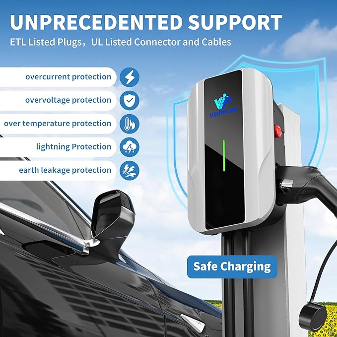 Level 2 EV Charger 40 Amp, EV Chargers for Home 240V, Electric Car Charger 9.6kW, Outdoor/Indoor Electric Vehicle Fast Charging Stations, EVSE with NEMA 14-50 Plug, 25ft Cable, J1772