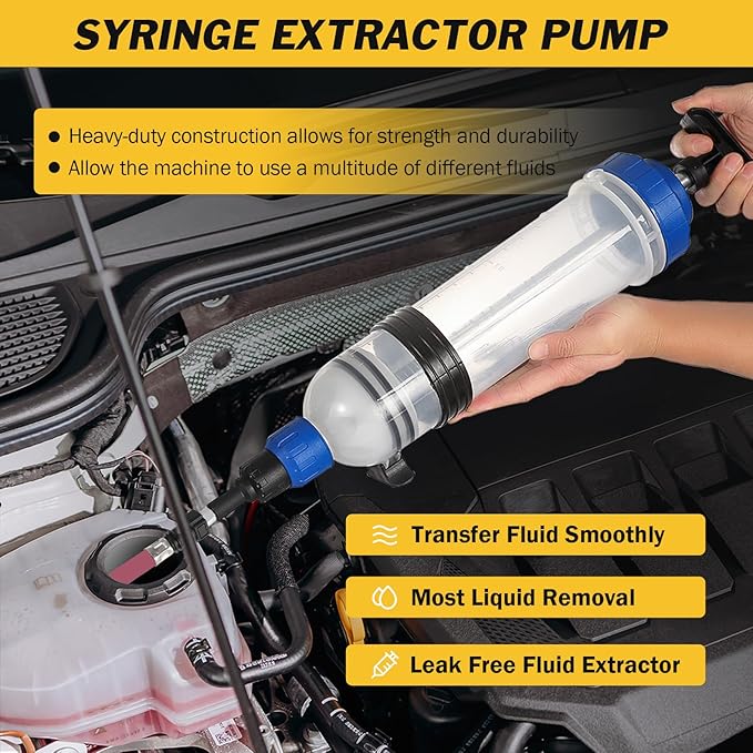 Fluid Extractor, Automotive Fluid Extractor Pump Manual Fuel Suction & Filler, Efficient Oil Extractor Pump for Fluid Extraction (1500ML)