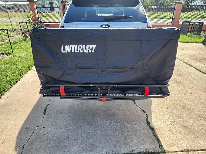 60"X21.6"X6" Hitch Cargo Carrier with Waterproof Cargo Bag(58"X20"X24"), Rust Resistant Baking Paint and Alloy Steel Material