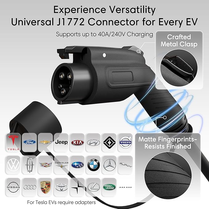 11.5kW Hardwired Level 2 EV Charger for Home - 240V 48A Electric Vehicle Charging Station with 25 ft Cable, WiFi App Control, IP65 Waterproof, J1772 Connector, ETL & FCC Certified