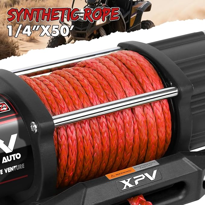 5500 lb. Winch Electric Winch Synthetic Rope 12V for ATV UTV Wireless RemoteTowing Winches Waterproof for Off Road Trailer Boat