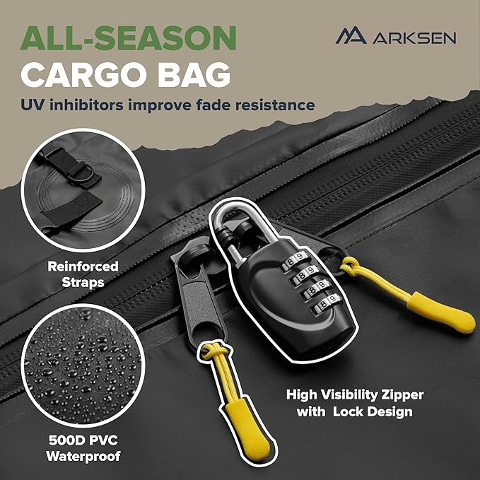 ARKSEN 60 x 23 x 5.5 Inch Folding Hitch Cargo Carrier with Cargo Bag & Net, 2 Ratchet Straps, Hitch Stabilizer, 500 Lbs Capacity Heavy Duty 2 Inch Receiver Luggage Basket for SUV, Pickup Truck