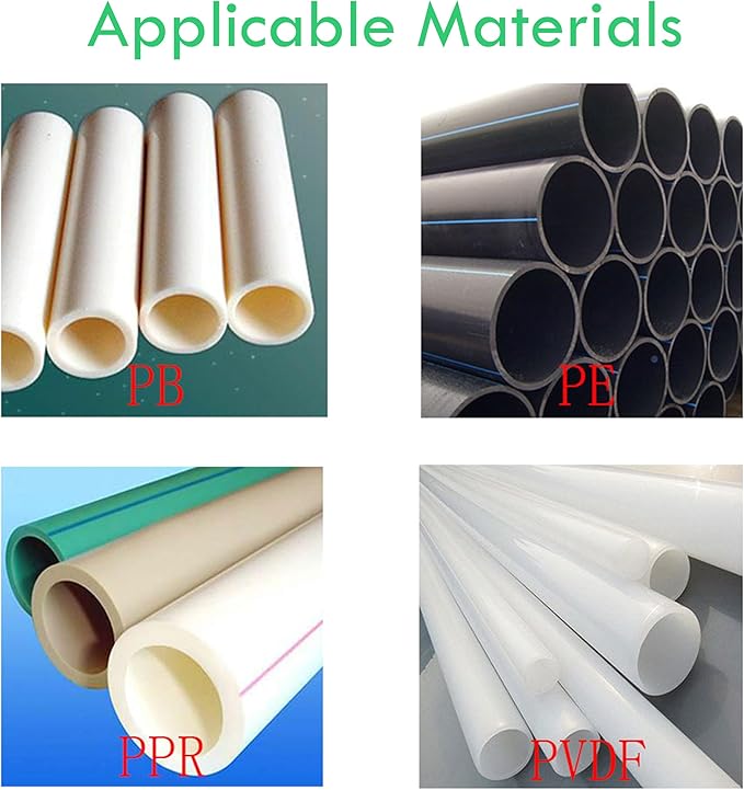 TECHTONGDA Pipe Welding Machine Electric Tube Butt Fusion Equipment for PE PP PB PVDF PPR 2.48"-6.30" with Digital Thermometer Four Clamps